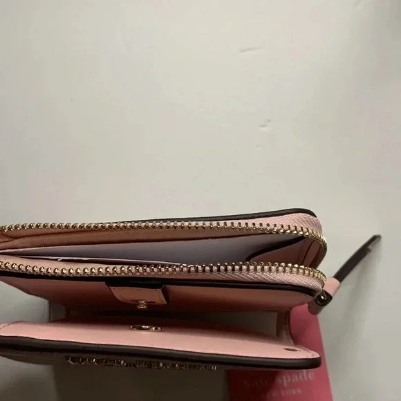 Kate Spade Wallet Saffiano Leather Crepe Pink New - Picture 10 of 12